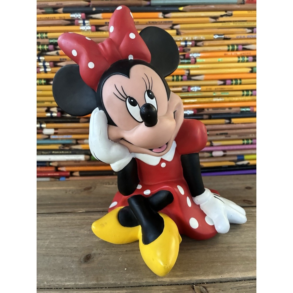 VTG Minnie Mouse Rubber Coin Bank 8'' X 5.5'' Nerdy Collectible